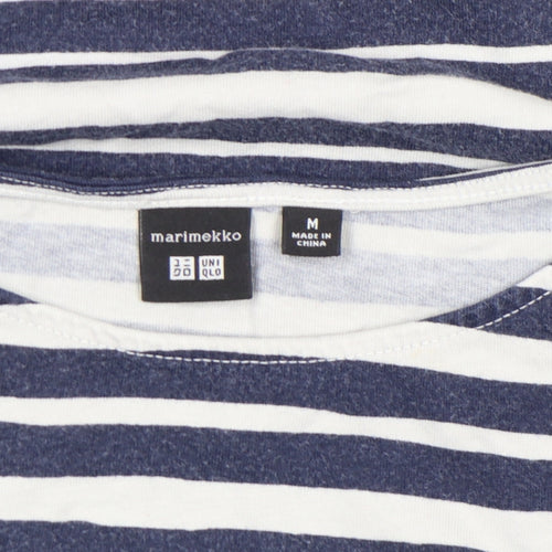 Uniqlo x Marimekko Women’s Blue Striped Cotton Relaxed Fit T-Shirt Size M