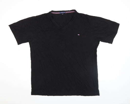 Tommy Hilfiger Men's Black 3XL V-Neck Cotton T-Shirt
