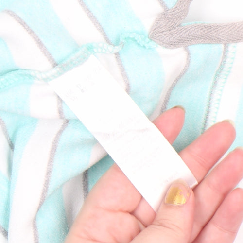 DASH Women’s Blue Striped Polo Shirt Size 16 Cotton Short Sleeve