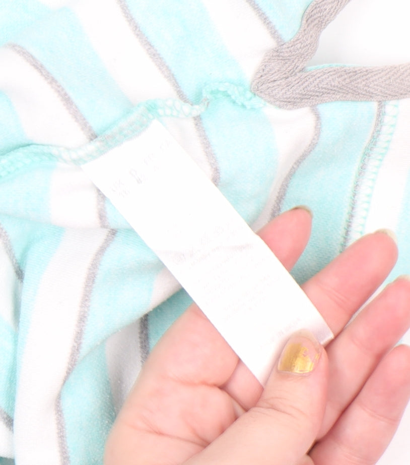 DASH Women’s Blue Striped Polo Shirt Size 16 Cotton Short Sleeve