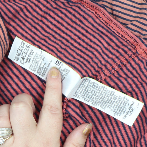 Marks and Spencer Autograph Men's Orange Striped Cotton Polo Shirt Size L