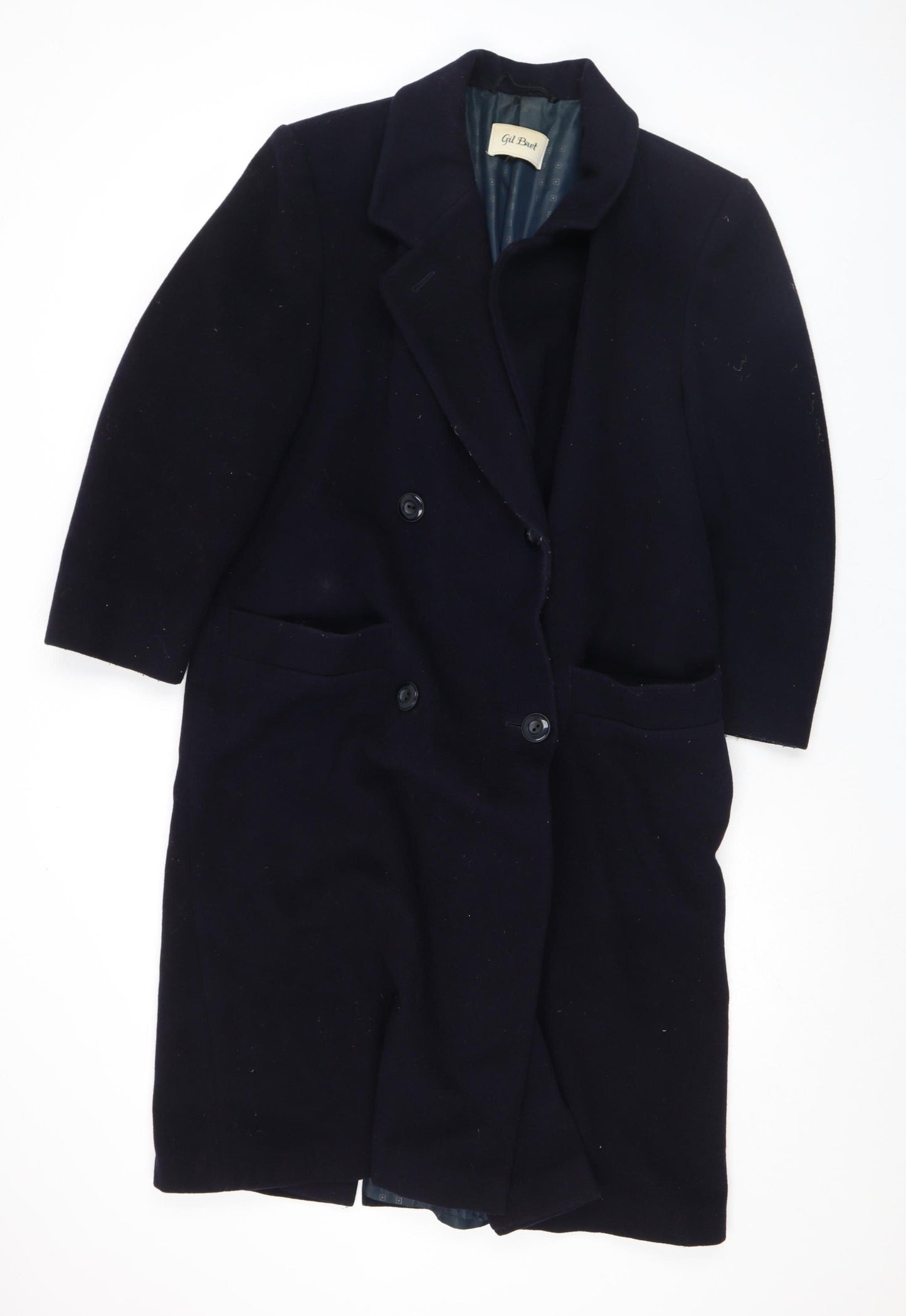 Gil Bret Men's Black Wool Cashmere Long Overcoat Size 40