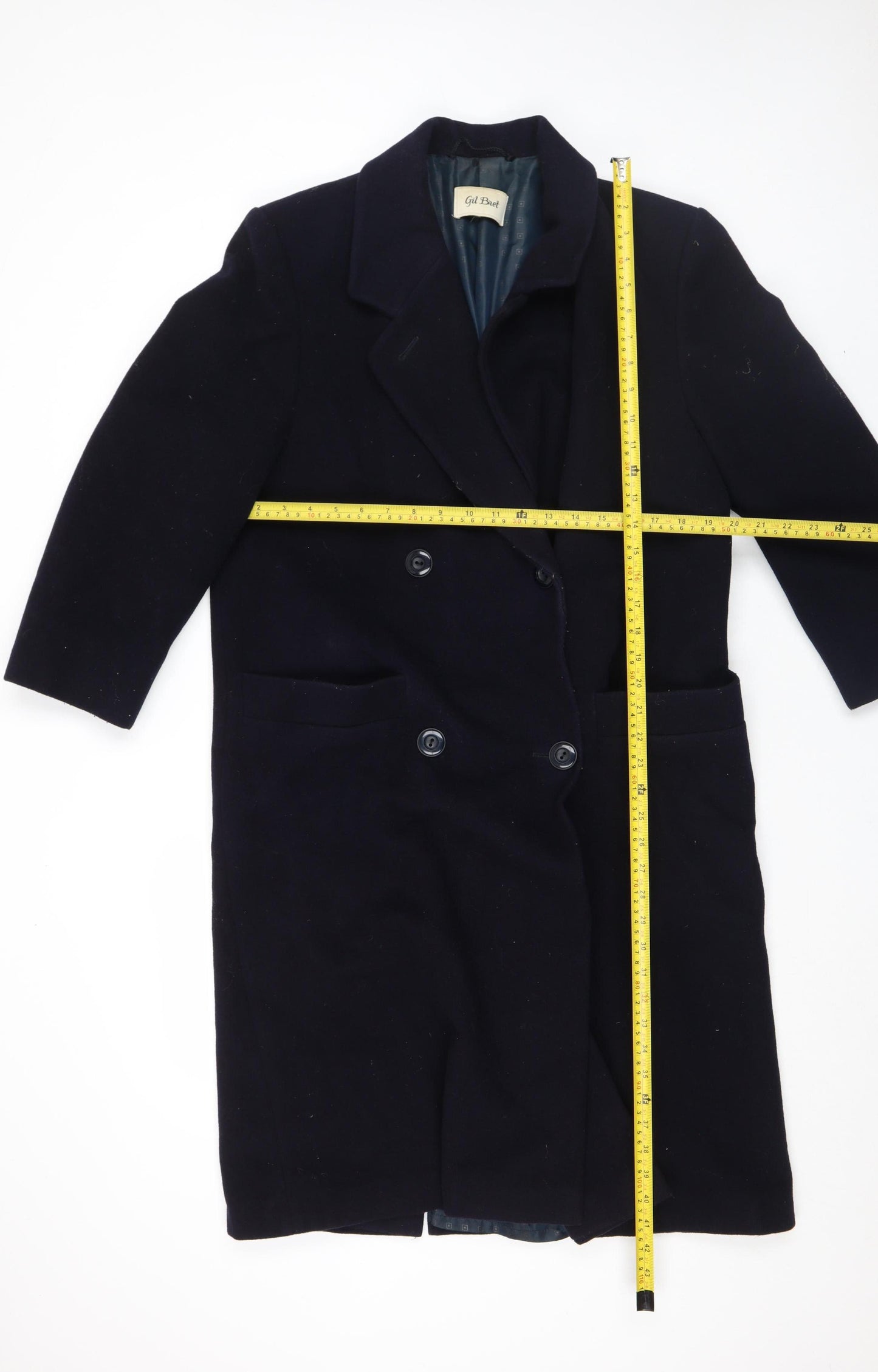 Gil Bret Men's Black Wool Cashmere Long Overcoat Size 40