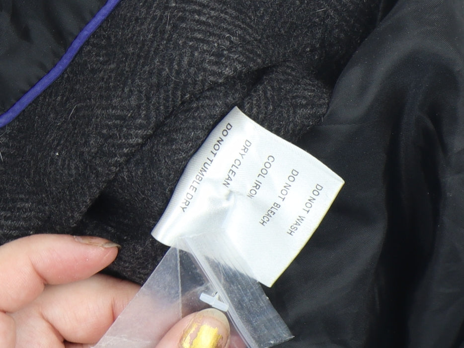 Dreamweaver London Men's Grey Wool Blend Herringbone Pea Coat M