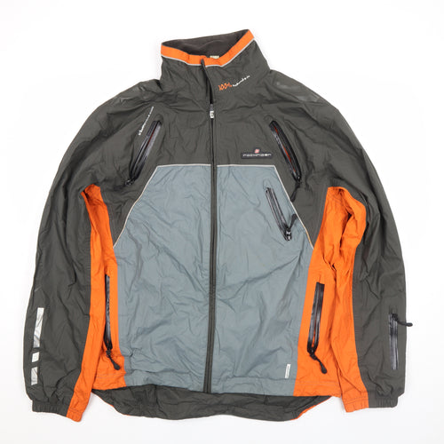 Decathlon Men's Grey Orange XL Windbreaker Jacket Lightweight Outdoor