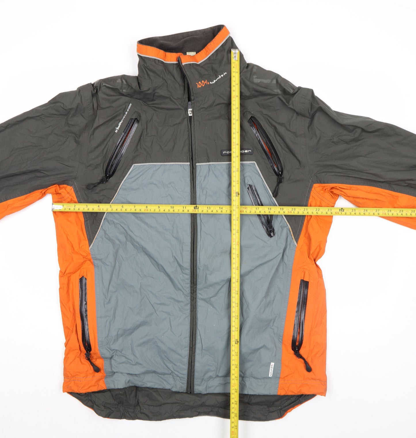 Decathlon Men's Grey Orange XL Windbreaker Jacket Lightweight Outdoor