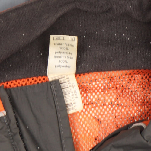 Decathlon Men's Grey Orange XL Windbreaker Jacket Lightweight Outdoor