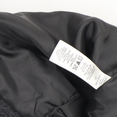 BHS Women’s Grey Wool Pea Coat Size 14 Fur Collar Classic Winter Jacket