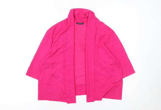Roman Women’s Pink Short Sleeve Open Cardigan Size 12 Viscose Knit