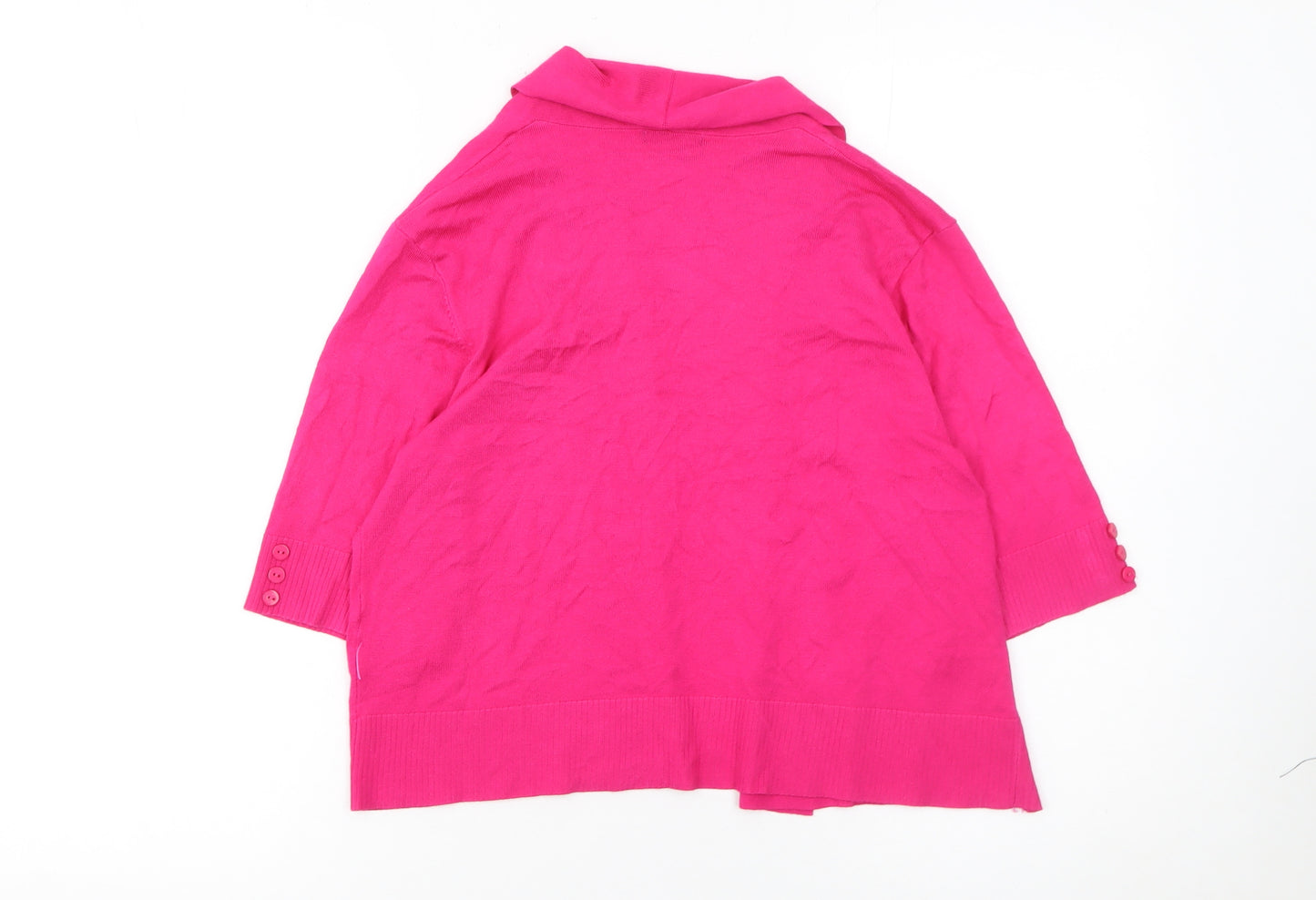 Roman Women’s Pink Short Sleeve Open Cardigan Size 12 Viscose Knit