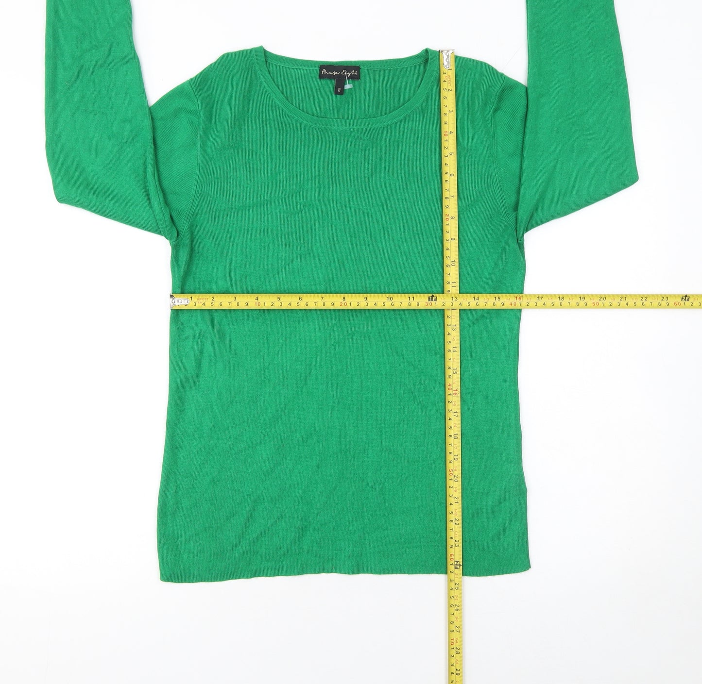 Phase Eight Women Green UK 14 Long Sleeve Knit Jumper