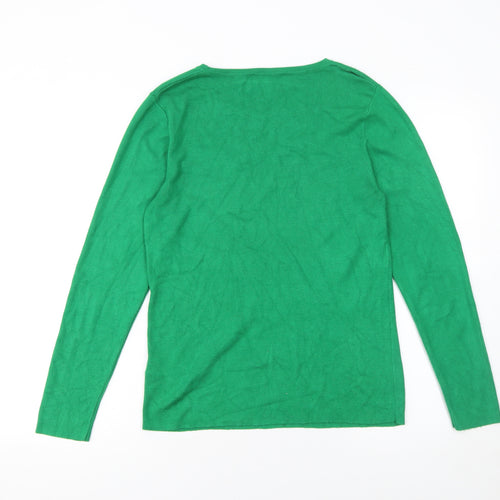 Phase Eight Women Green UK 14 Long Sleeve Knit Jumper