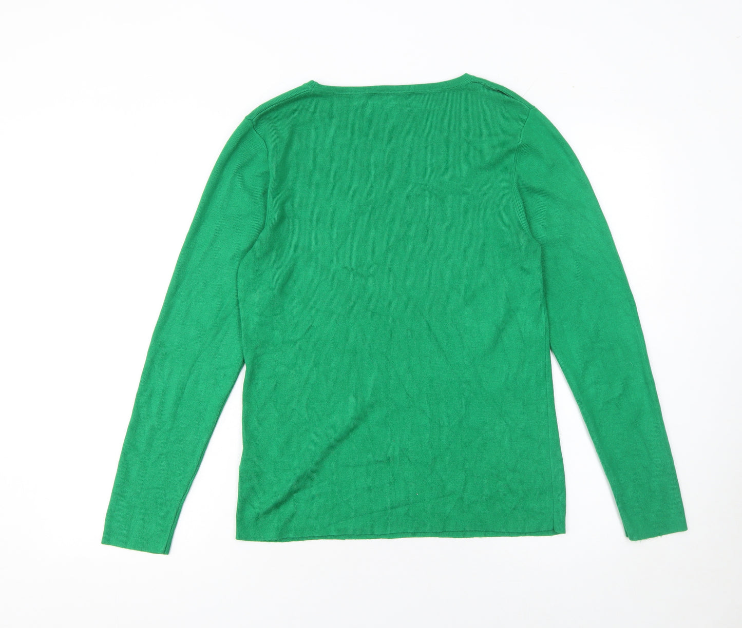 Phase Eight Women Green UK 14 Long Sleeve Knit Jumper