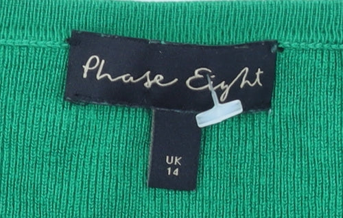 Phase Eight Women Green UK 14 Long Sleeve Knit Jumper