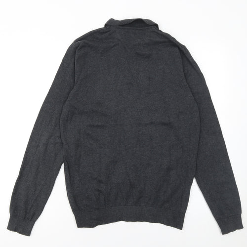 Farah 1920 Men’s Grey Cotton Long Sleeve Polo Jumper Size M