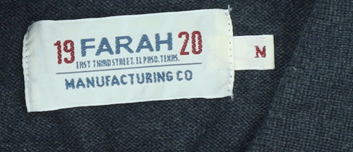 Farah 1920 Men’s Grey Cotton Long Sleeve Polo Jumper Size M
