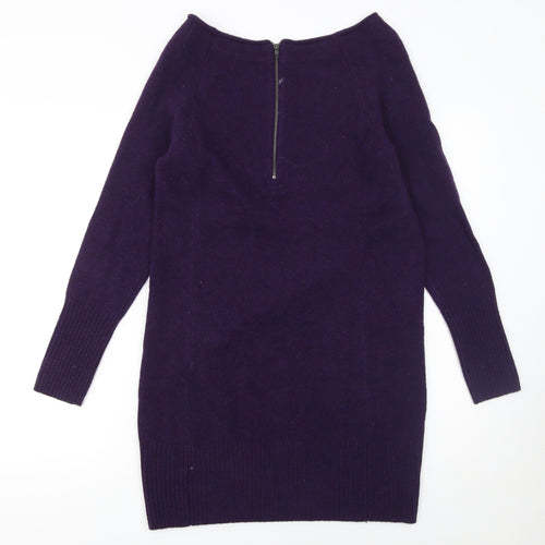 Gap Women's Purple Wool Jumper Dress XS Long Sleeve Knit