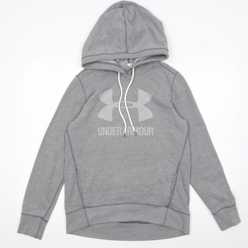 Under Armour Men's Grey Pullover Hoodie Small Logo Sportswear