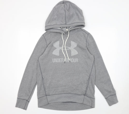 Under Armour Men's Grey Pullover Hoodie Small Logo Sportswear
