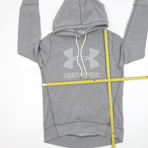 Under Armour Men's Grey Pullover Hoodie Small Logo Sportswear