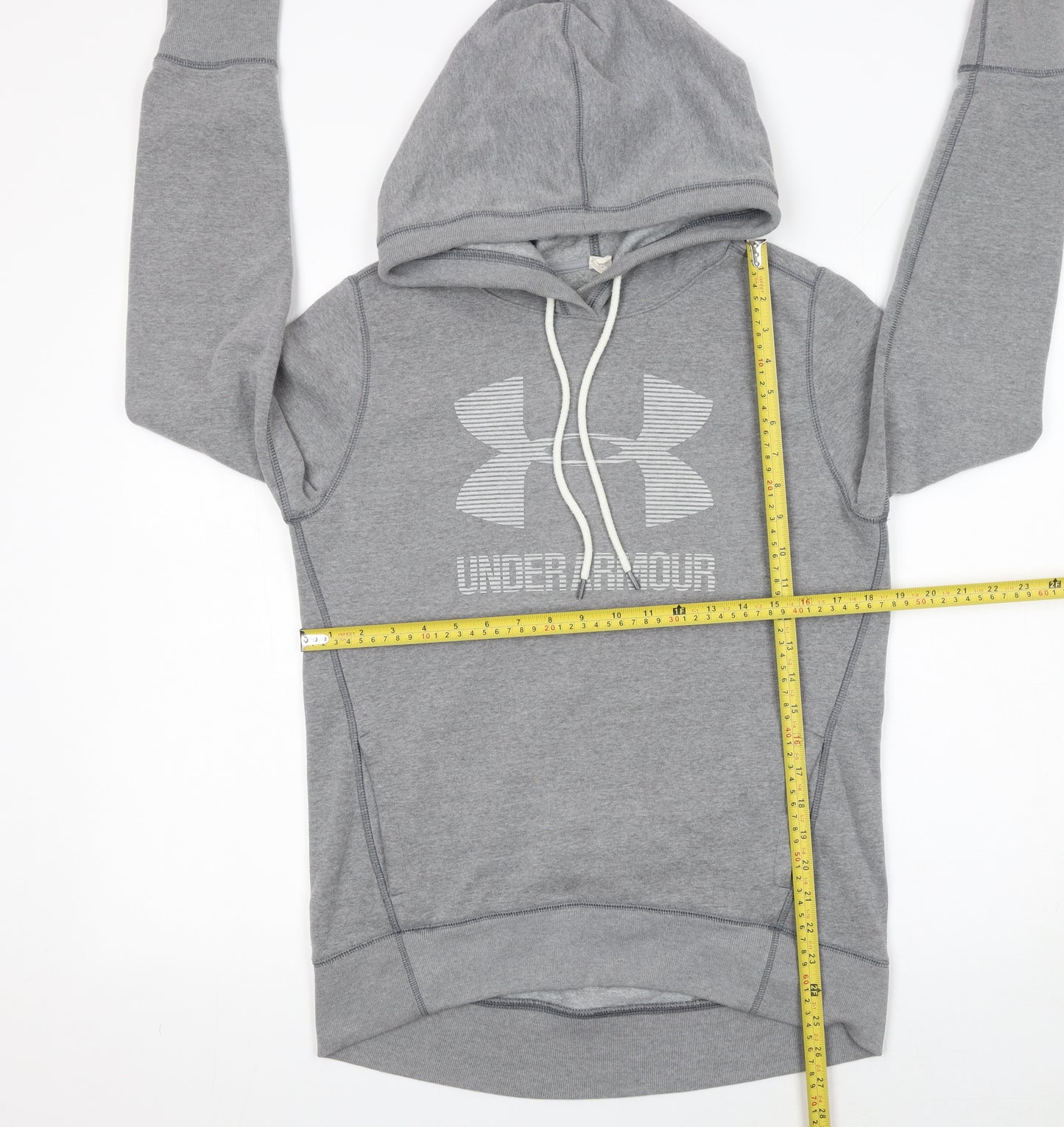Under Armour Men's Grey Pullover Hoodie Small Logo Sportswear