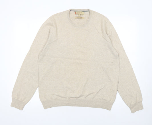 Marks and Spencer Men’s Beige Cotton Cashmere Crew Neck Jumper M