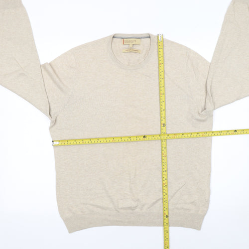 Marks and Spencer Men’s Beige Cotton Cashmere Crew Neck Jumper M