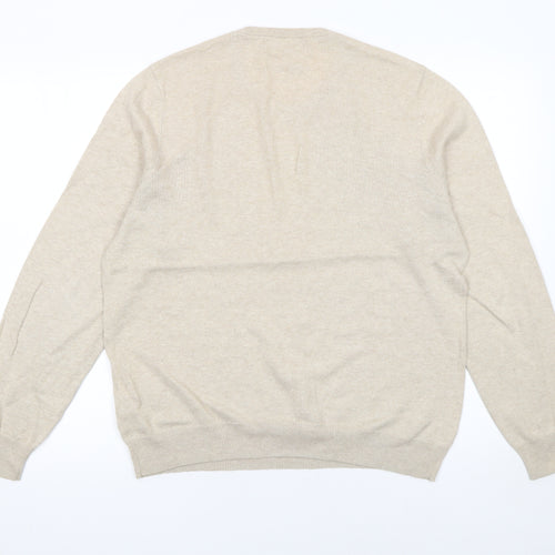 Marks and Spencer Men’s Beige Cotton Cashmere Crew Neck Jumper M