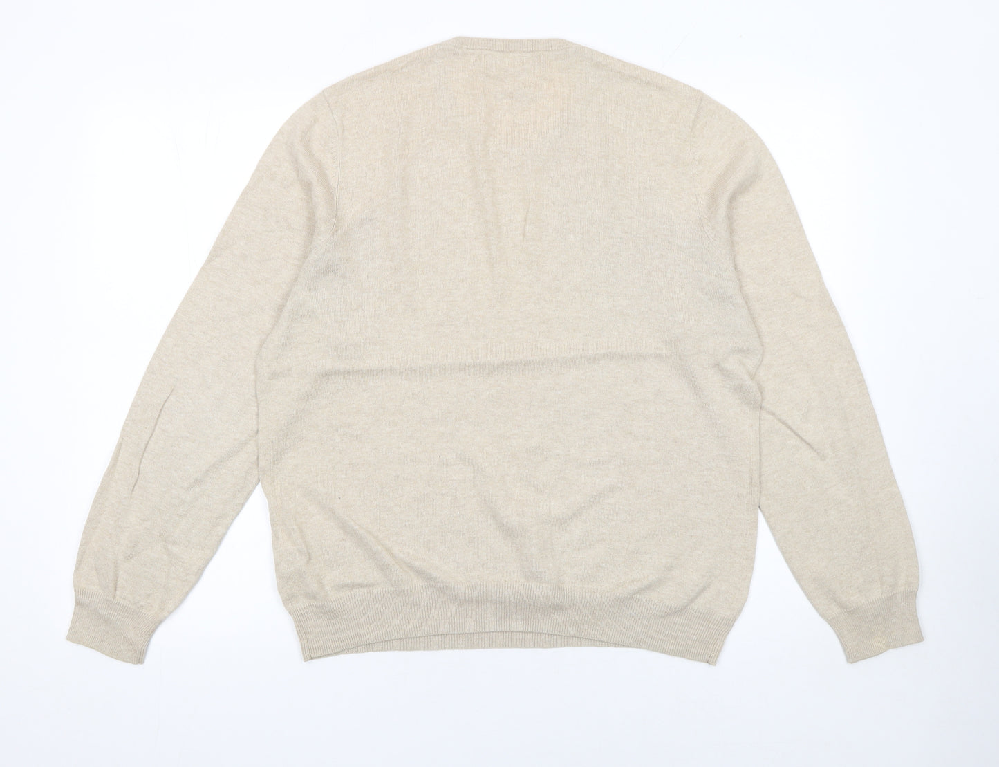 Marks and Spencer Men’s Beige Cotton Cashmere Crew Neck Jumper M