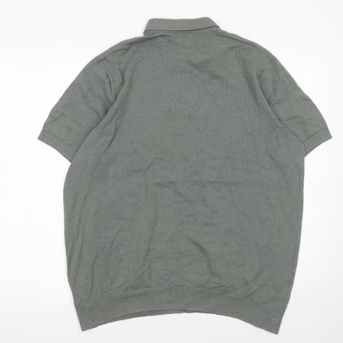 F&F Men’s Green Cotton Knit Polo Shirt XL Short Sleeve
