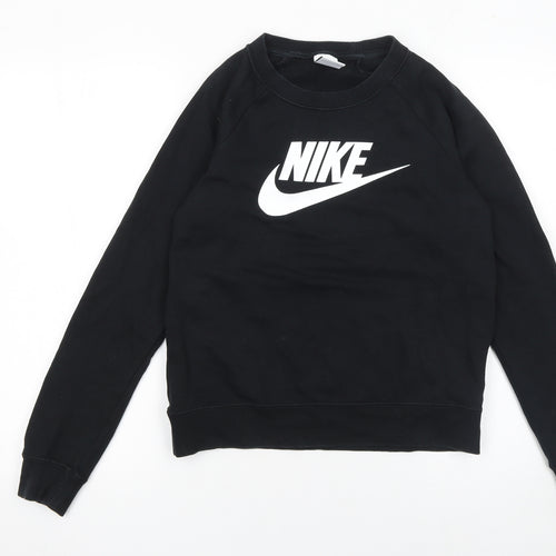 Nike Women's Black XS Pullover Sweatshirt with Logo Print