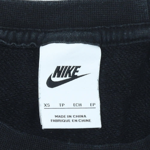 Nike Women's Black XS Pullover Sweatshirt with Logo Print