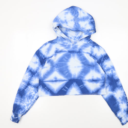 GAP Teen Girls Blue Tie-Dye Fleece Pullover Hoodie Size 12 Years