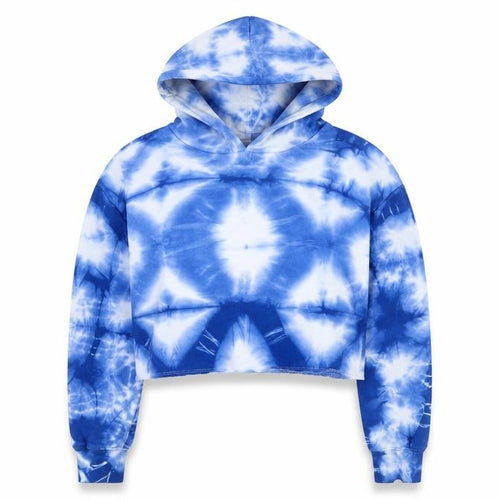 GAP Teen Girls Blue Tie-Dye Fleece Pullover Hoodie Size 12 Years