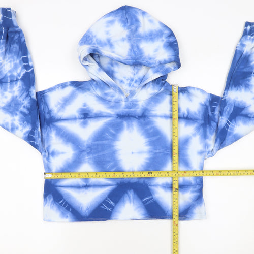 GAP Teen Girls Blue Tie-Dye Fleece Pullover Hoodie Size 12 Years