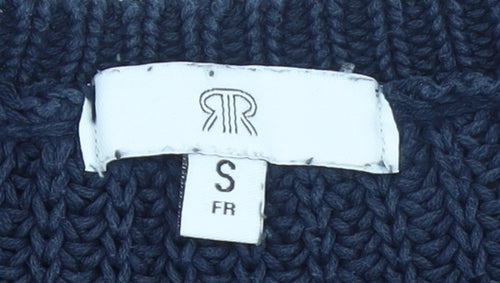 RR Women’s Blue Cotton Short Sleeve Chunky Knit Jumper S