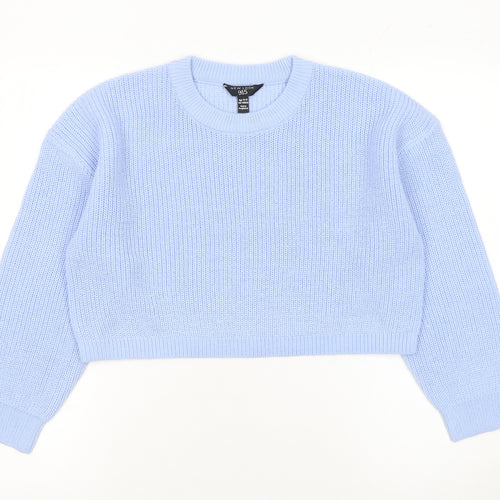 New Look Teens Blue Chunky Knit Crew Neck Pullover Jumper Size 12