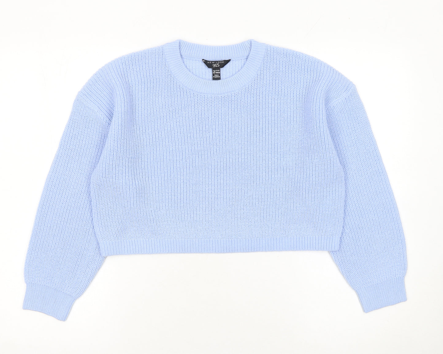 New Look Teens Blue Chunky Knit Crew Neck Pullover Jumper Size 12