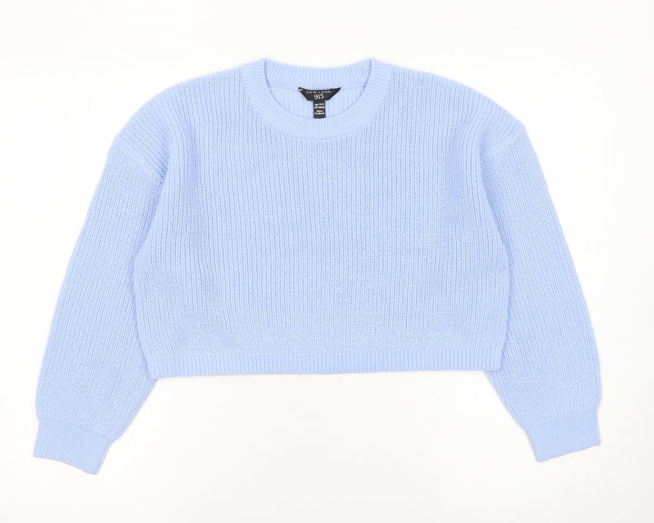 New Look Teens Blue Chunky Knit Crew Neck Pullover Jumper Size 12