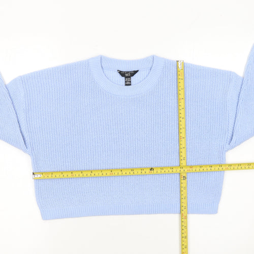 New Look Teens Blue Chunky Knit Crew Neck Pullover Jumper Size 12