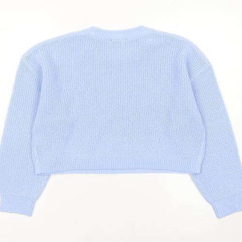 New Look Teens Blue Chunky Knit Crew Neck Pullover Jumper Size 12