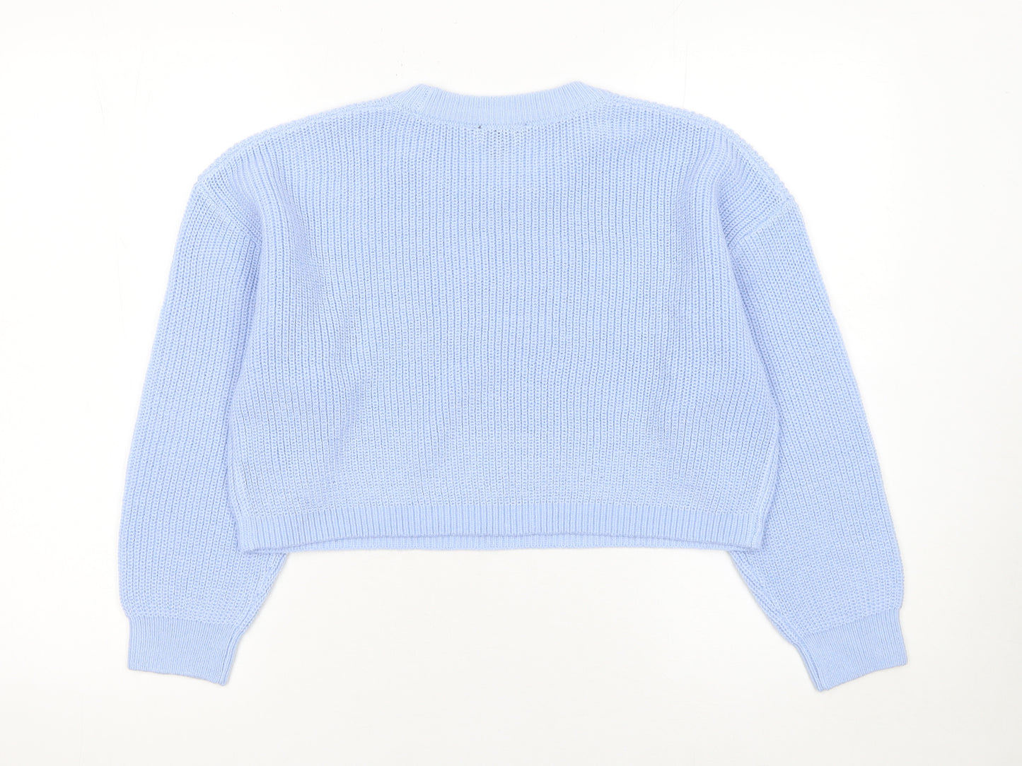 New Look Teens Blue Chunky Knit Crew Neck Pullover Jumper Size 12