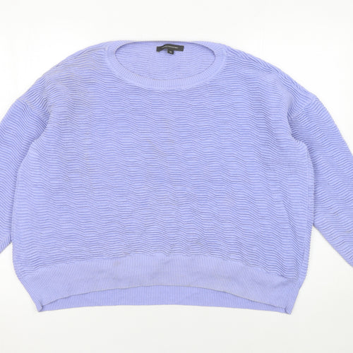 French Connection Women’s Purple Cotton Crew Neck Jumper M