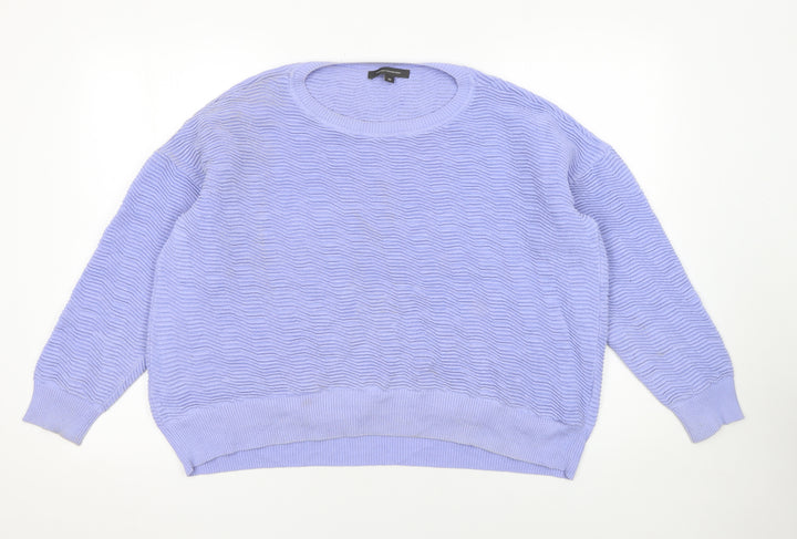 French Connection Women’s Purple Cotton Crew Neck Jumper M
