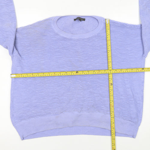 French Connection Women’s Purple Cotton Crew Neck Jumper M
