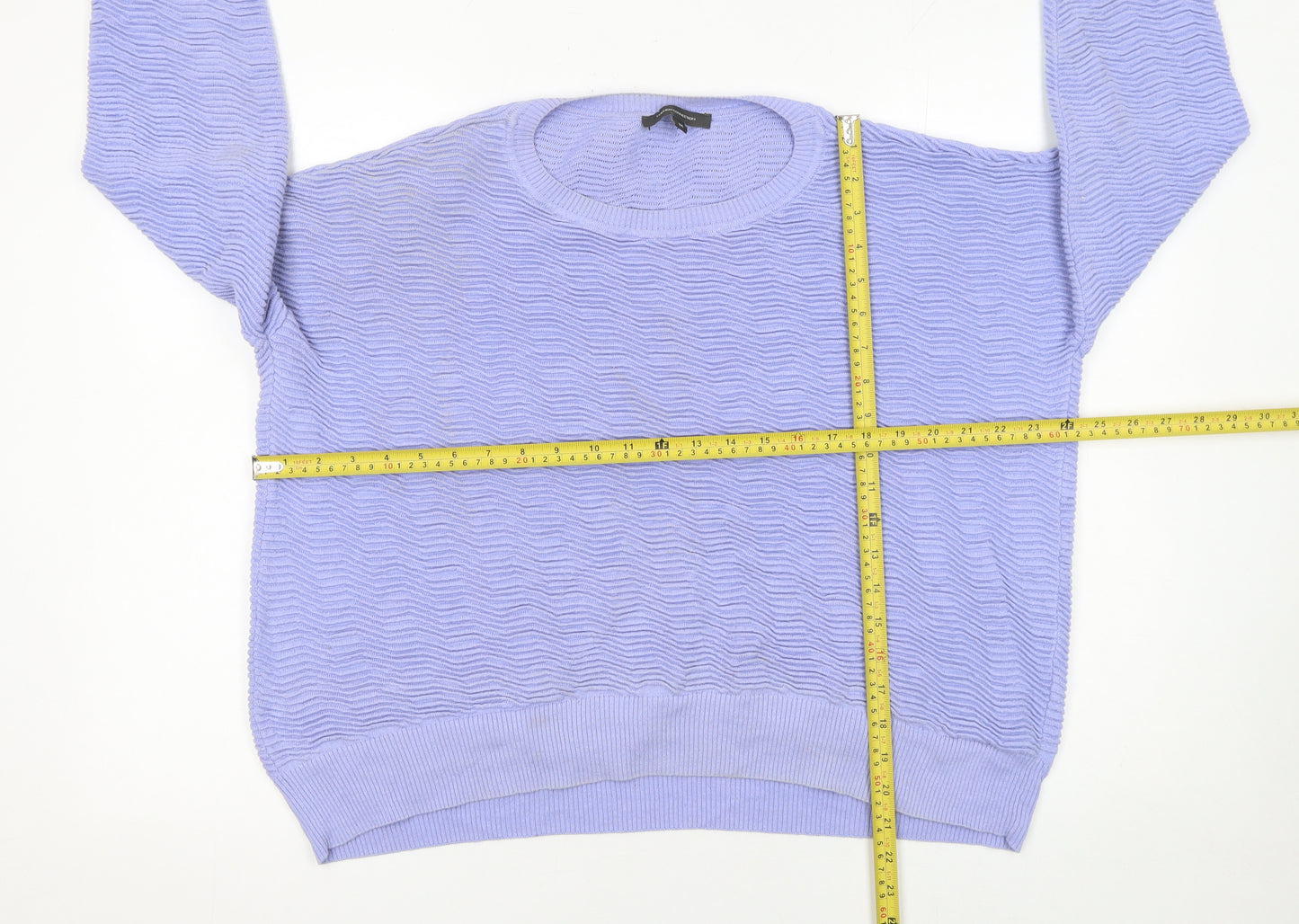 French Connection Women’s Purple Cotton Crew Neck Jumper M