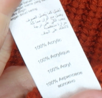 New Look Women’s Orange V-Neck Maternity Jumper, Size S, Knit Acrylic