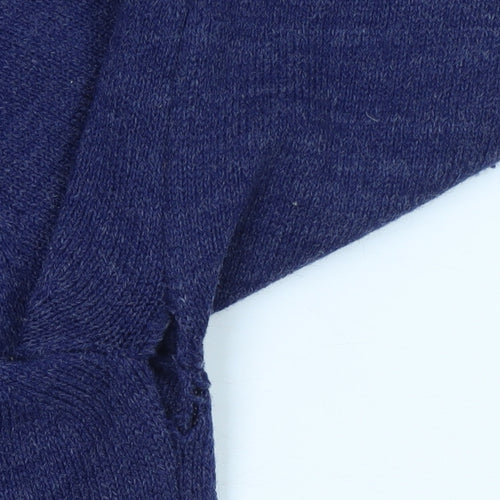 River Island Men's Blue V-Neck Acrylic Knit Jumper Size M