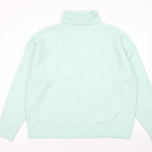 Marks and Spencer Womens Green Roll Neck Knit Jumper XL