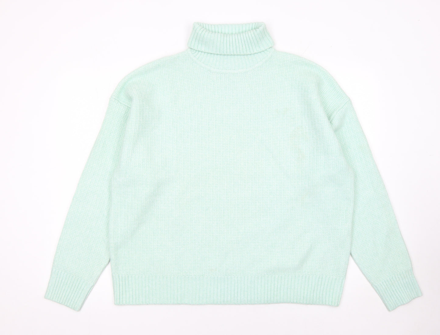 Marks and Spencer Womens Green Roll Neck Knit Jumper XL